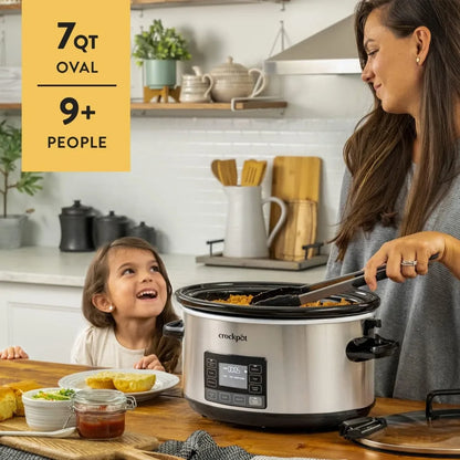 7-Quart Slow Cooker, Portable Programmable with Timer