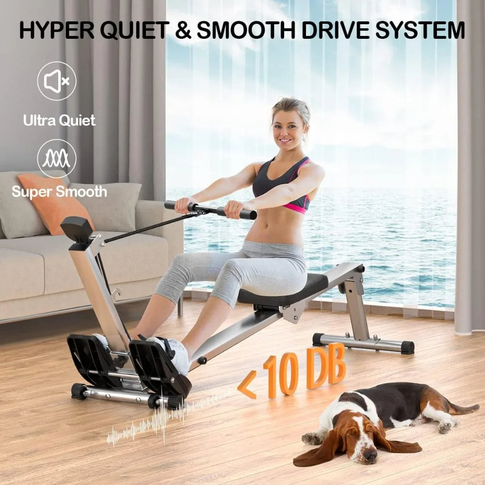 Rowing Machine Foldable Rower with LCD Monitor