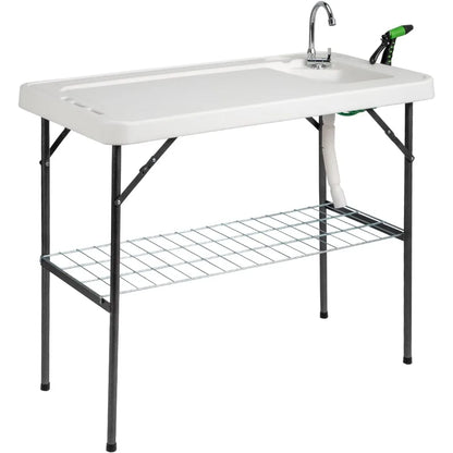 Folding Fish Cleaning Table with Sink, Portable