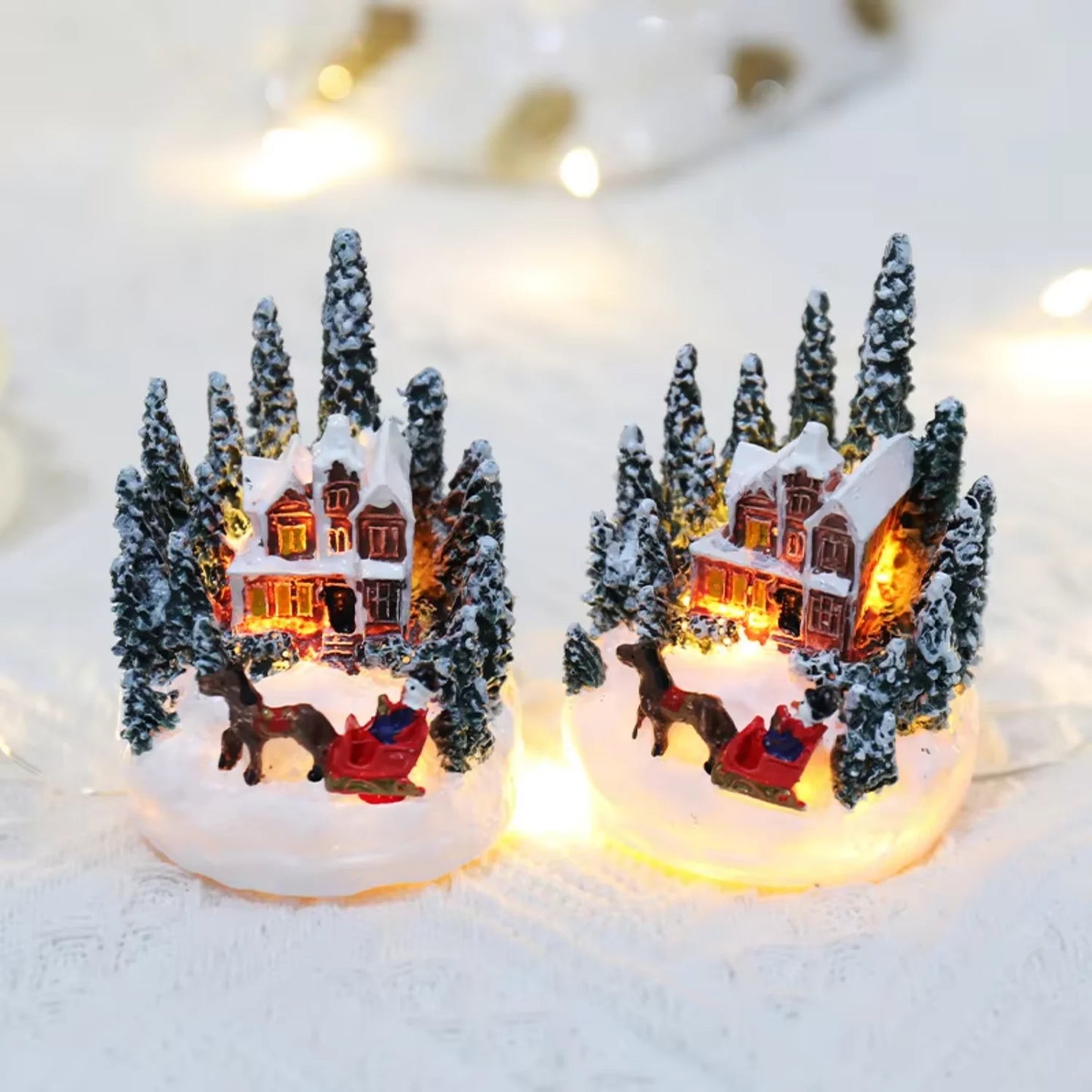 LED animated Santa Flying musical Christmas village