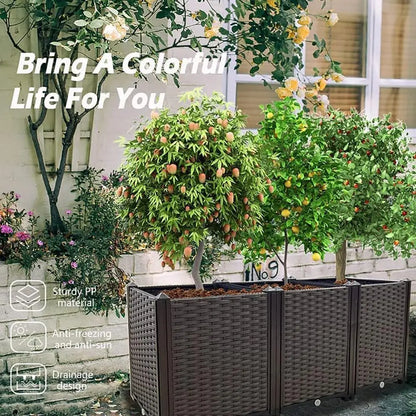 Raised Garden Bed Planter for Outdoor Plants Plastic Planter Box Elevated Garden Boxes Plant Pots of Garden Patio Balcony Deck