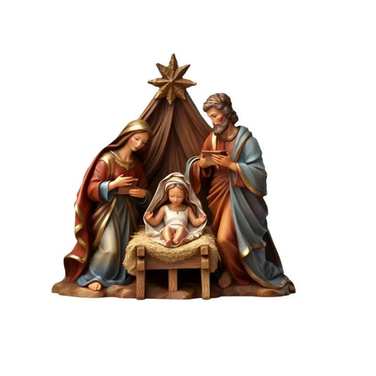 Hanging Christmas Tree Ornament Holy  Nativity Scene