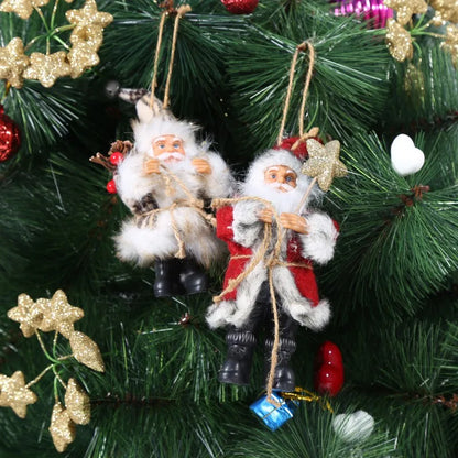 Lovely Christmas Santa Claus Doll Xmas Tree Ornaments New Year Party Gifts for Kids Friends Christmas Decorative Dolls Toys