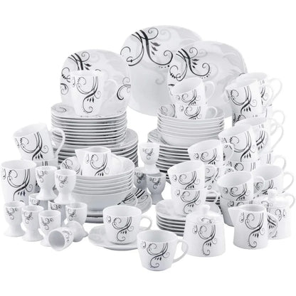 Dinnerware Sets for 6, 50-Piece Porcelain Set,