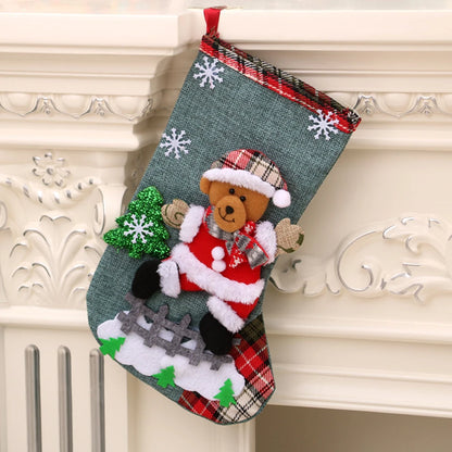 Christmas Stocking Santa Claus  for Xmas Tree Fireplace