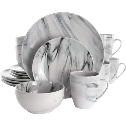 Fine Round Gloss Dinnerware Dish Set,