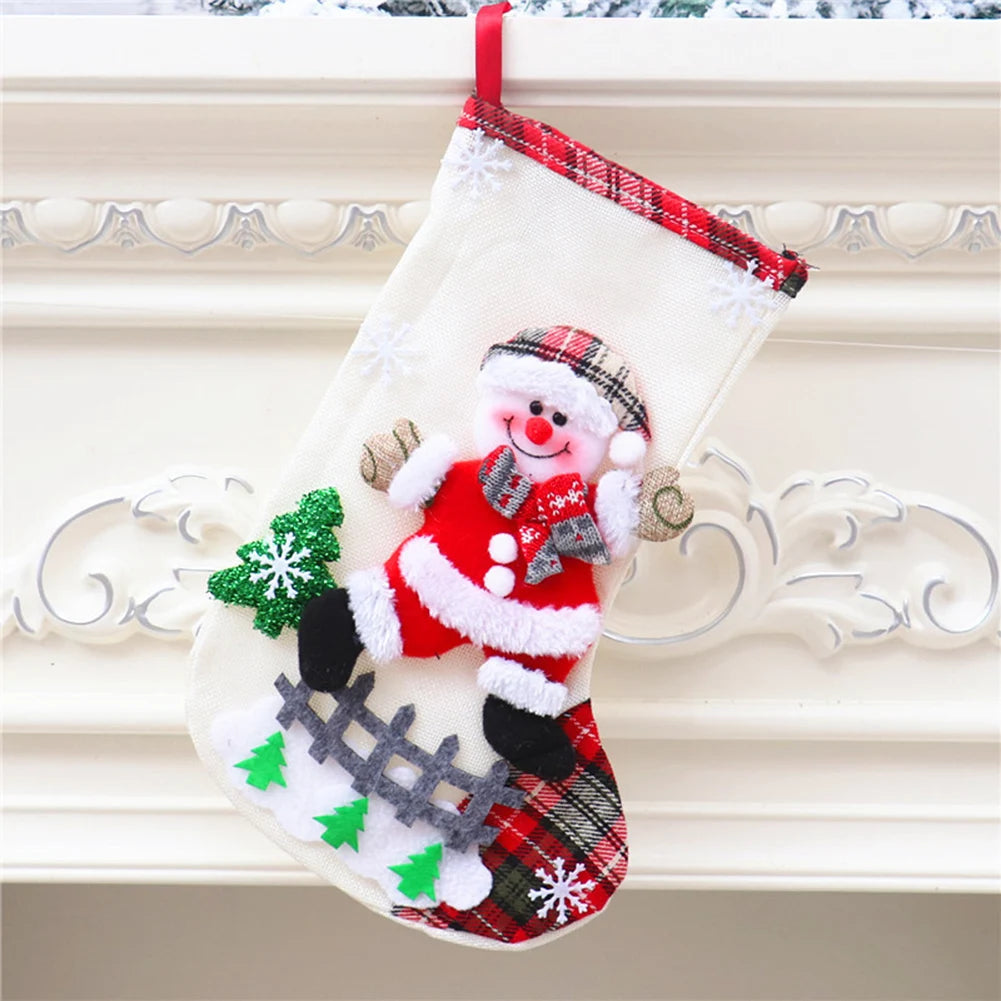 Christmas Stocking Santa Claus  for Xmas Tree Fireplace