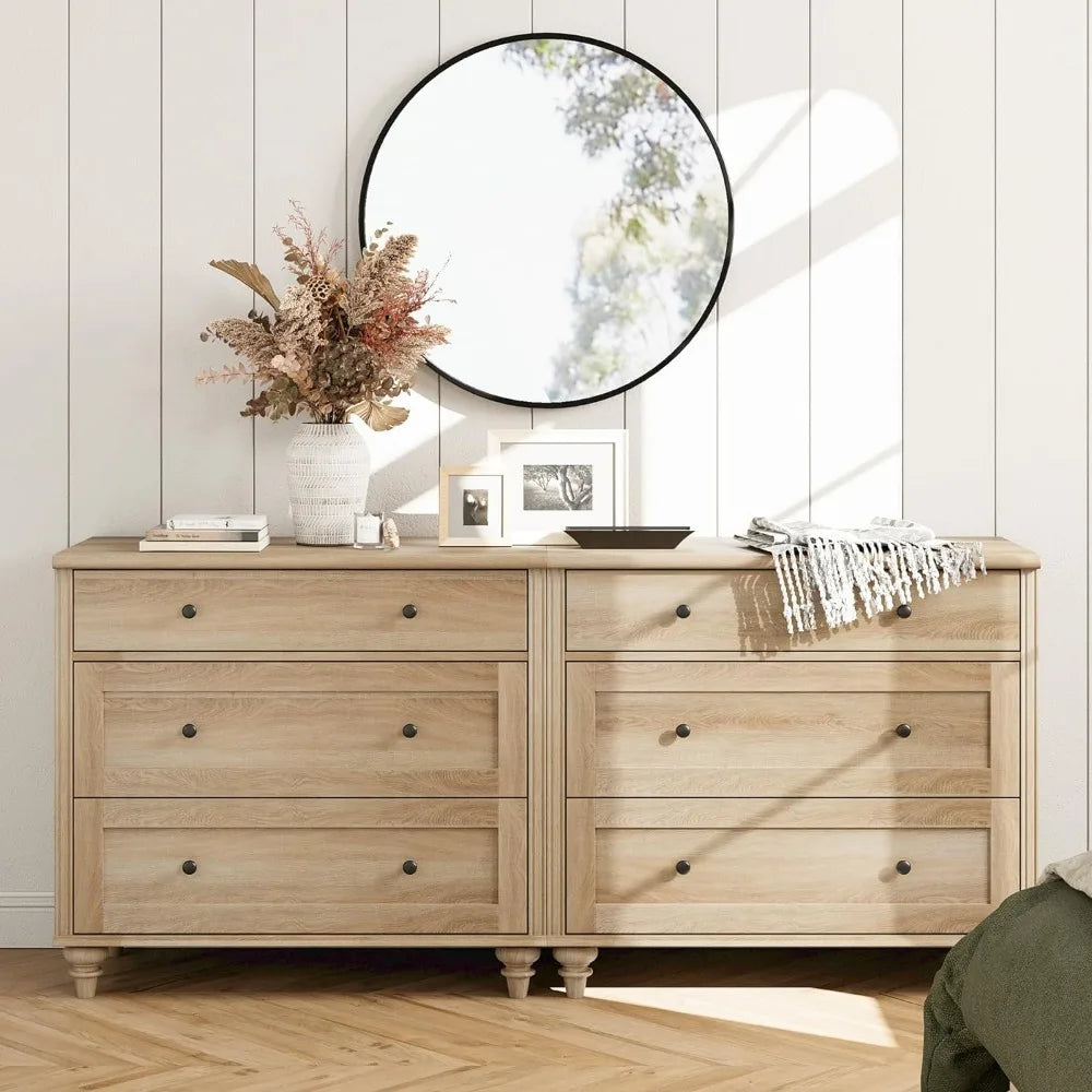 Dresser  with 6 Drawers, Oak,