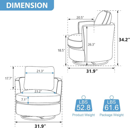 Swivel Accent Chair, 360 Degree