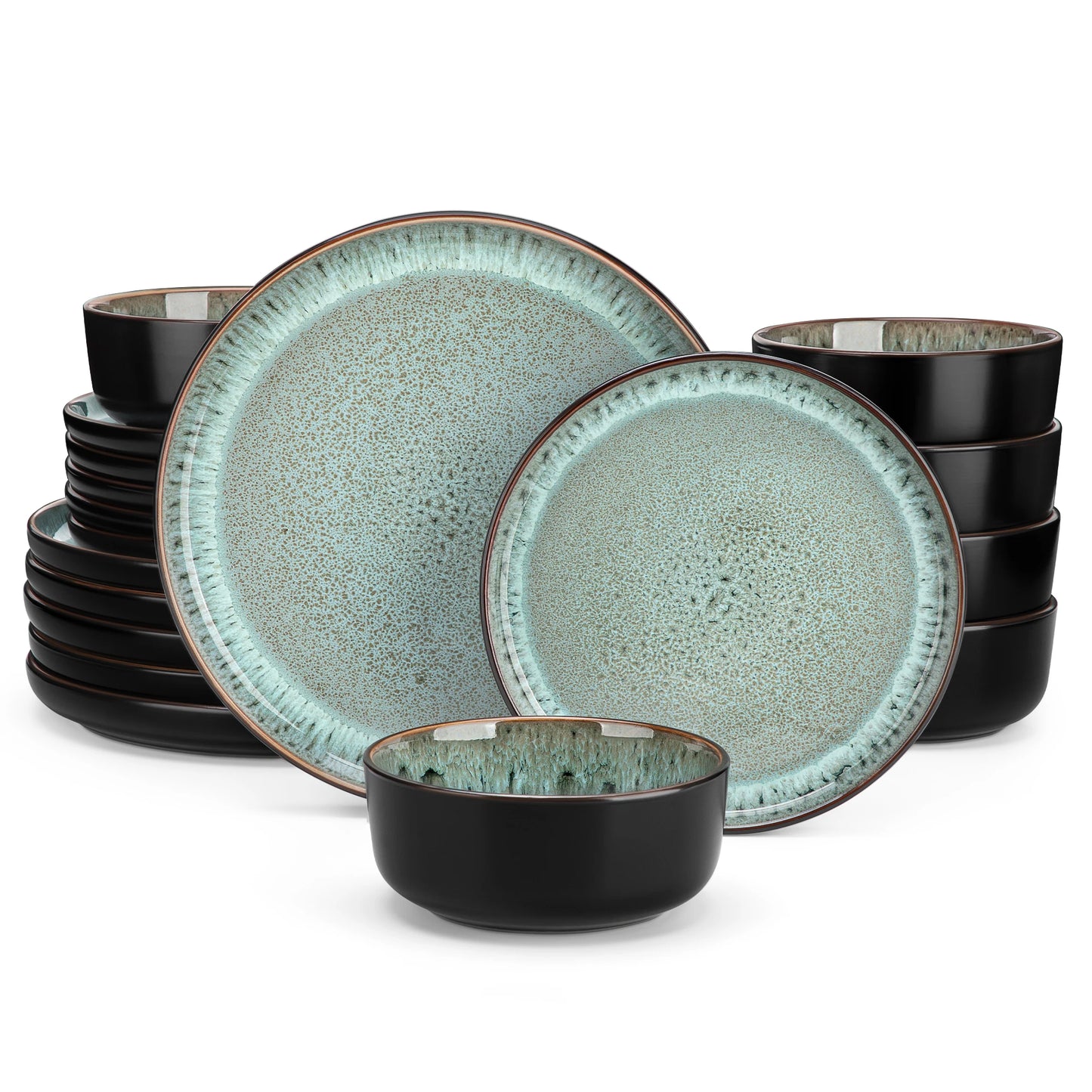 Black Ceramic Plate Sets  Blue Stoneware