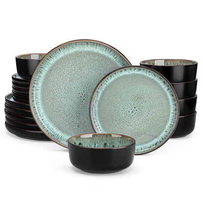 Black Ceramic Plate Sets  Blue Stoneware