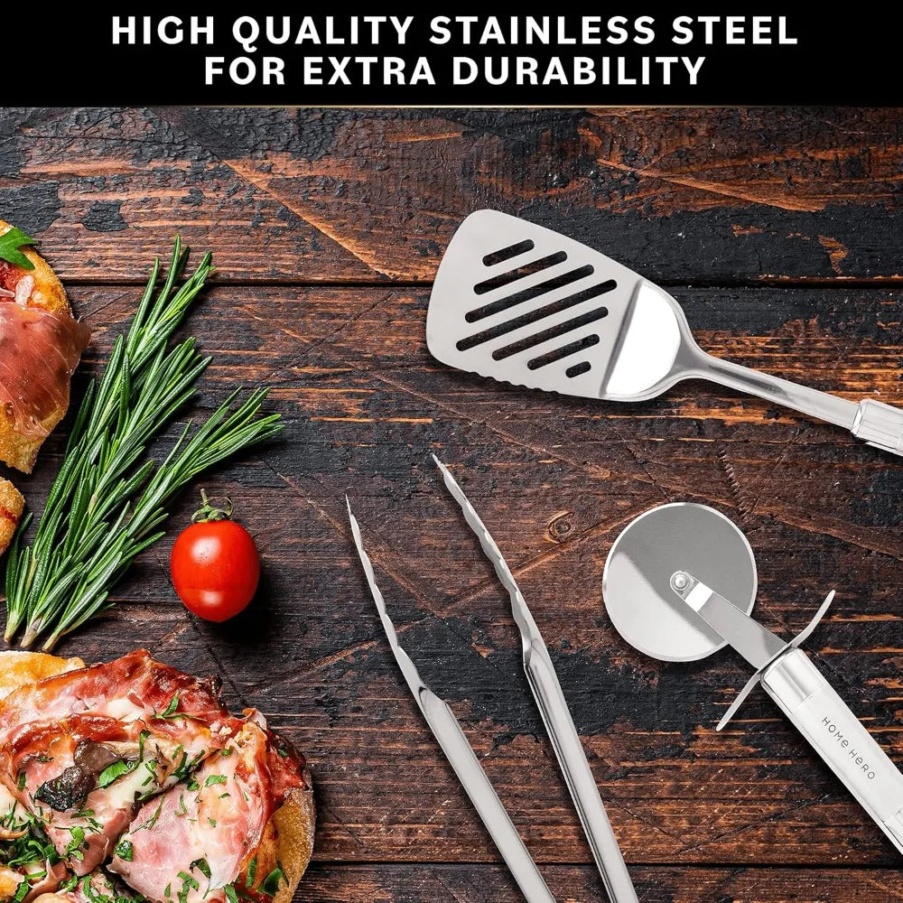 Home Hero 54 Pcs Stainless Steel Kitchen Utensils Set - Nonstick Stainless Steel Cooking Utensils Set - Heat Resistant