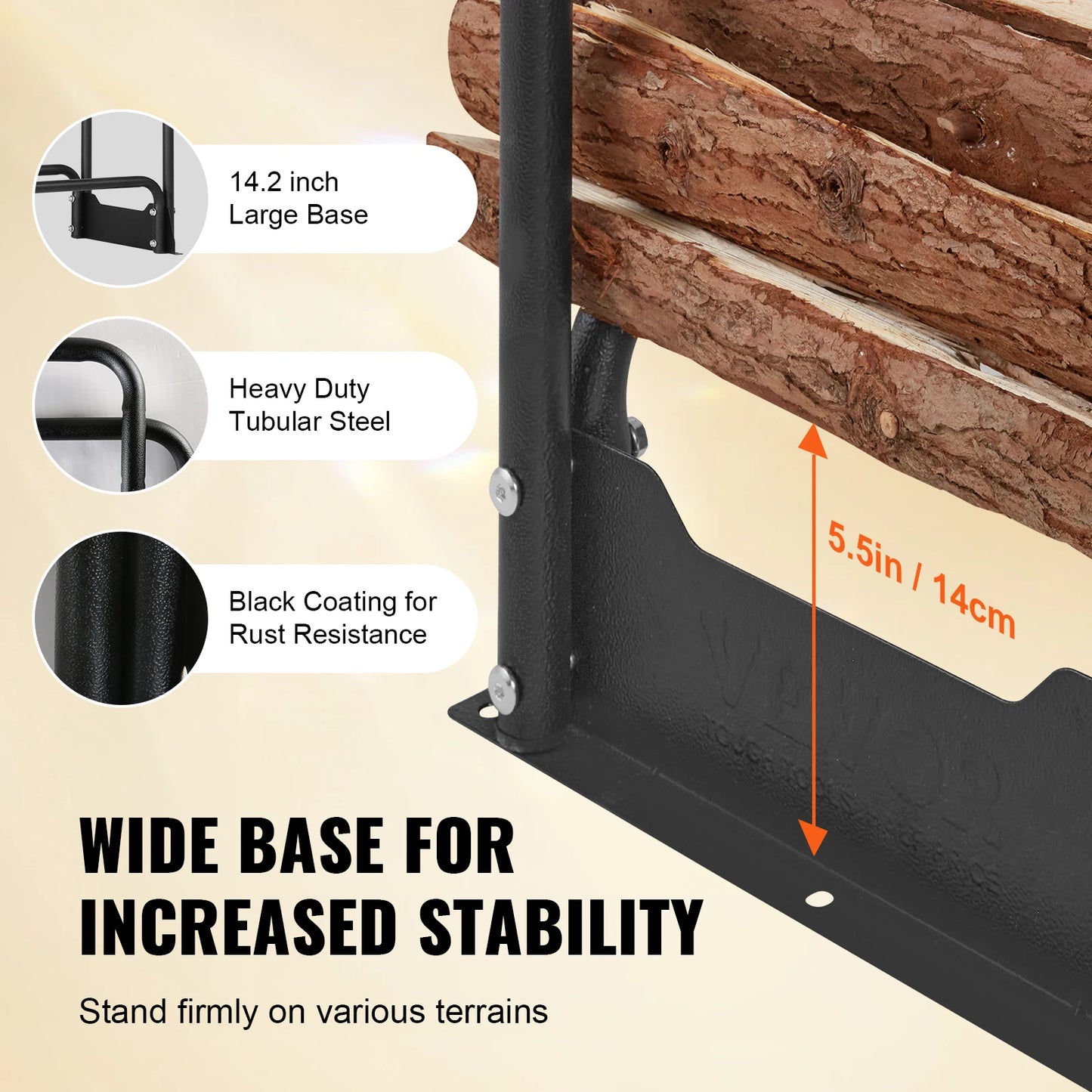 Outdoor Firewood Rack with Cover