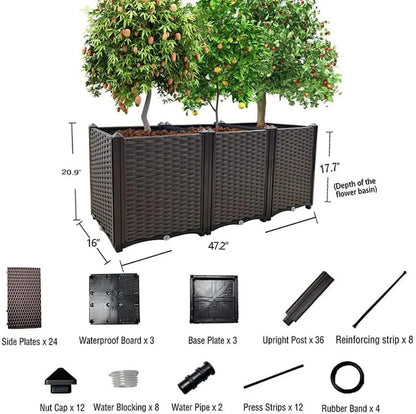 Raised Garden Bed Planter for Outdoor Plants Plastic Planter Box Elevated Garden Boxes Plant Pots of Garden Patio Balcony Deck